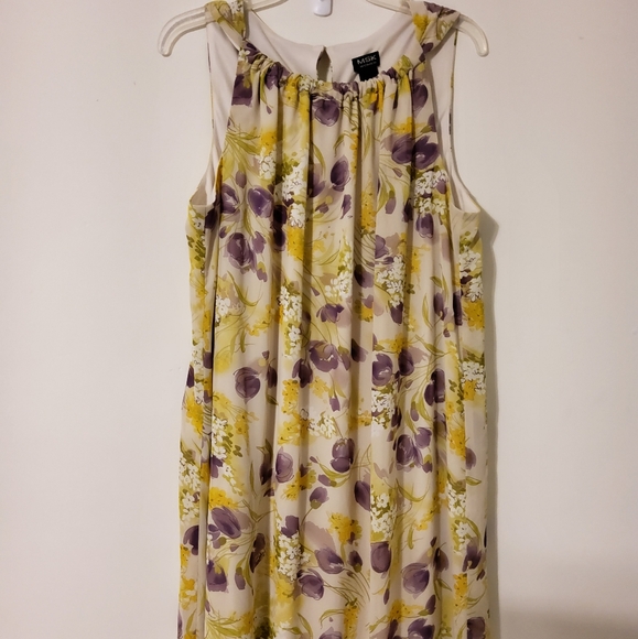 MSK Green/Purple Multi-Colored Sleeveless Floral Maxi Dress Size 16W - Picture 2 of 10